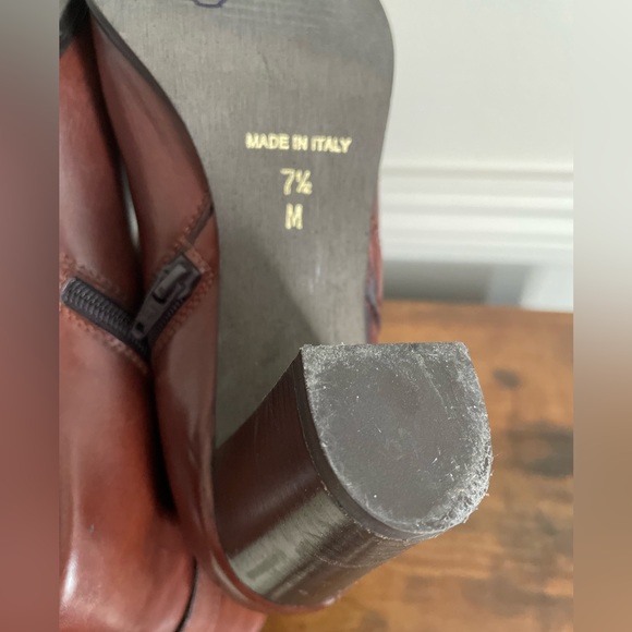 Sesto Meucci Womens Leather Strappy Almond Toe Mid-Calf Boots Brown Size 7 1/2 - Picture 4 of 9